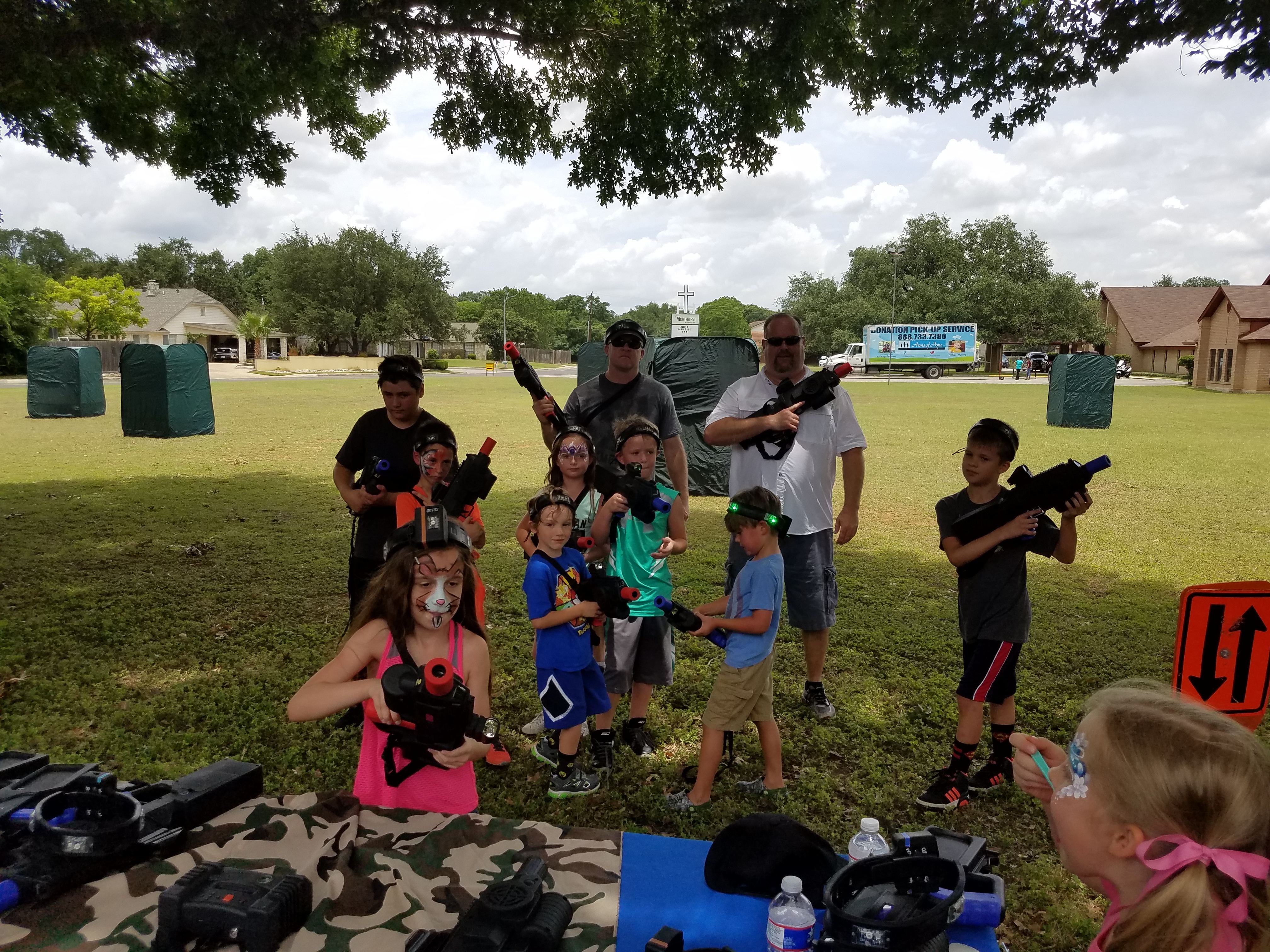 Dads and kids neighborhood laser tag San Antonio Texas