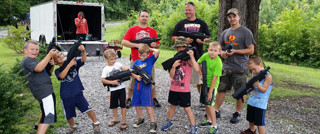 Fathers and sons laser tag